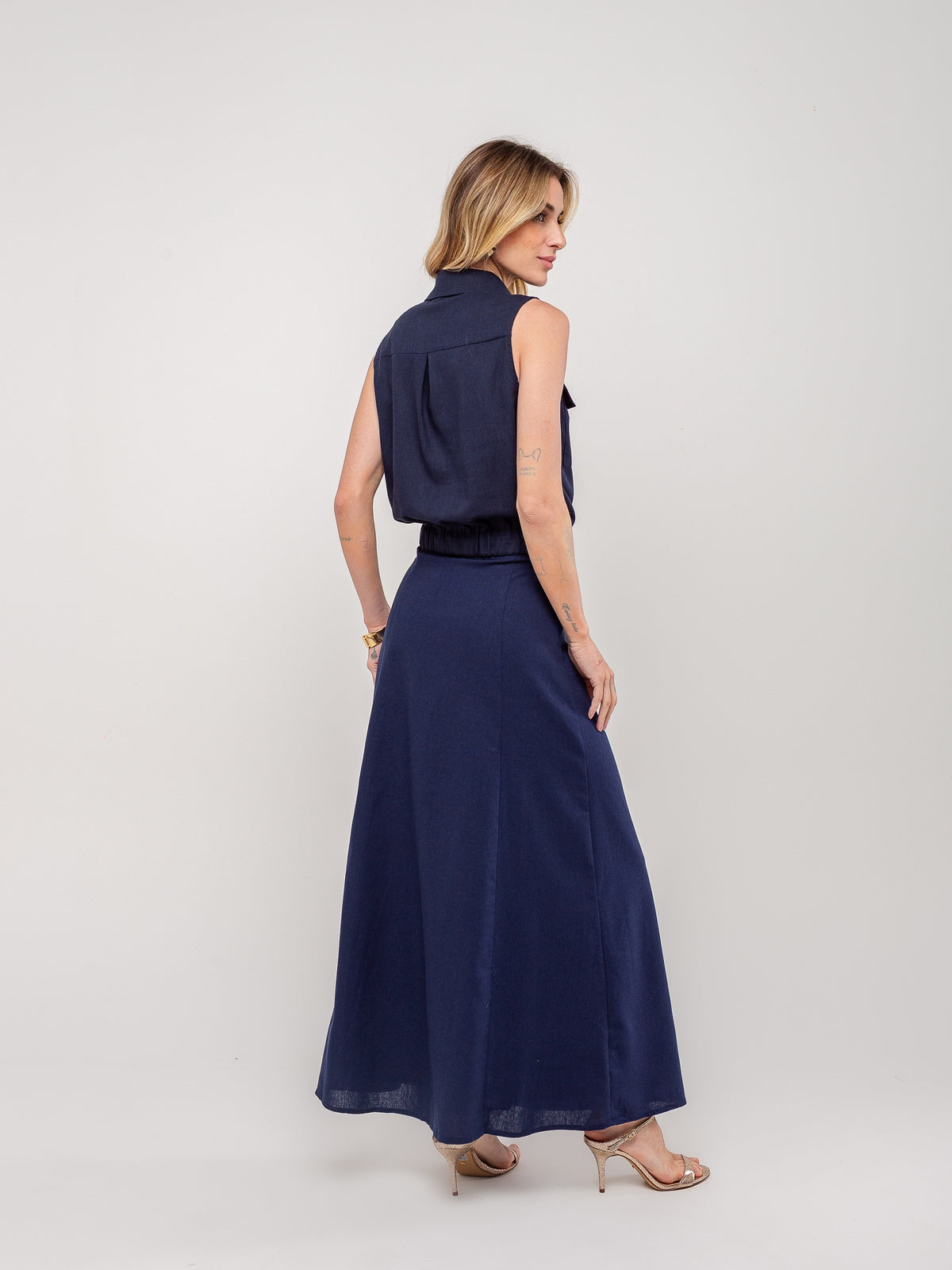 Conjunto em Linho Jane - Azul Marinho