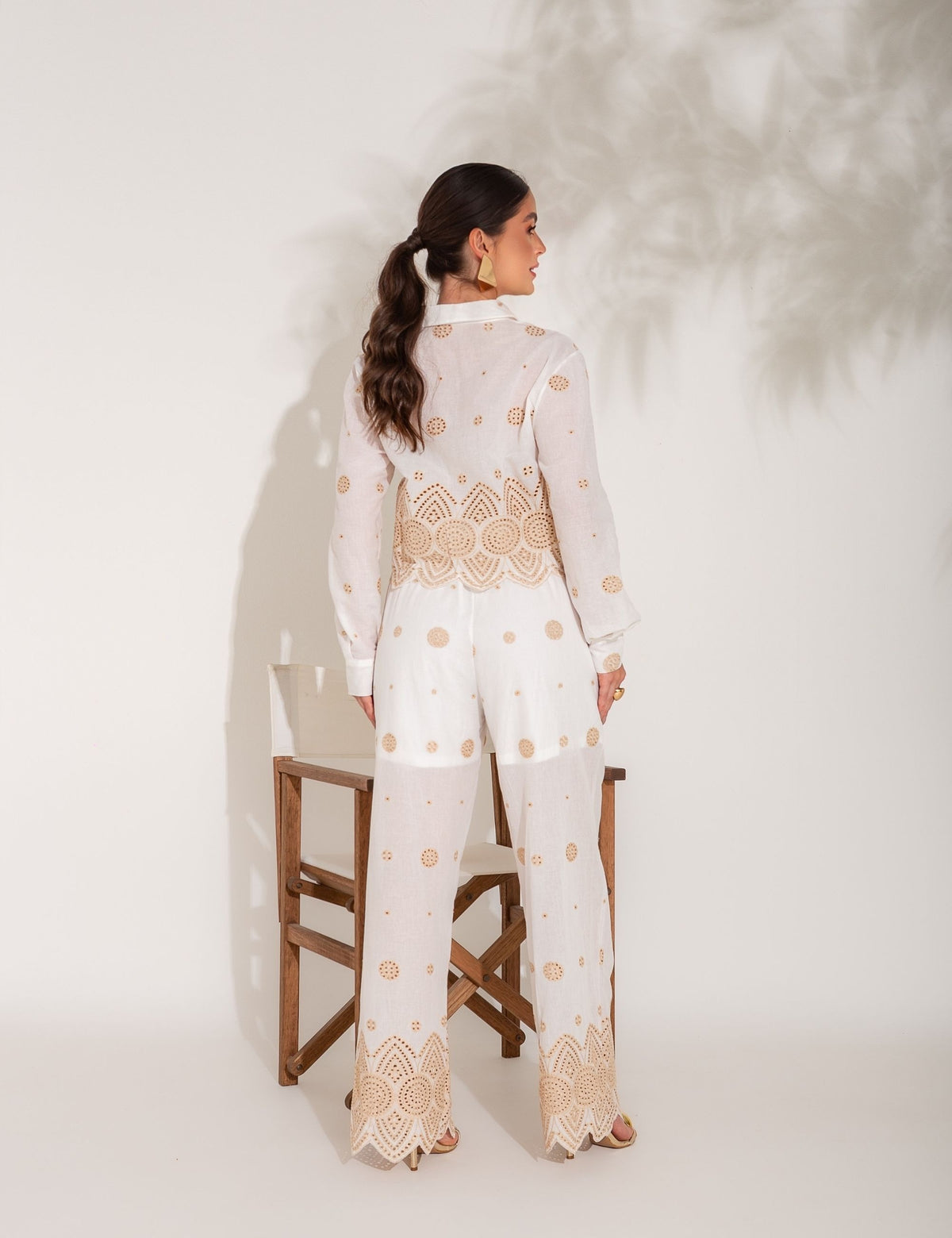 Conjunto de Algodão Bordado Betina - Off White