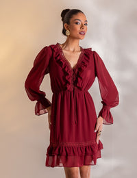 Vestido Curto Juliana - Vinho