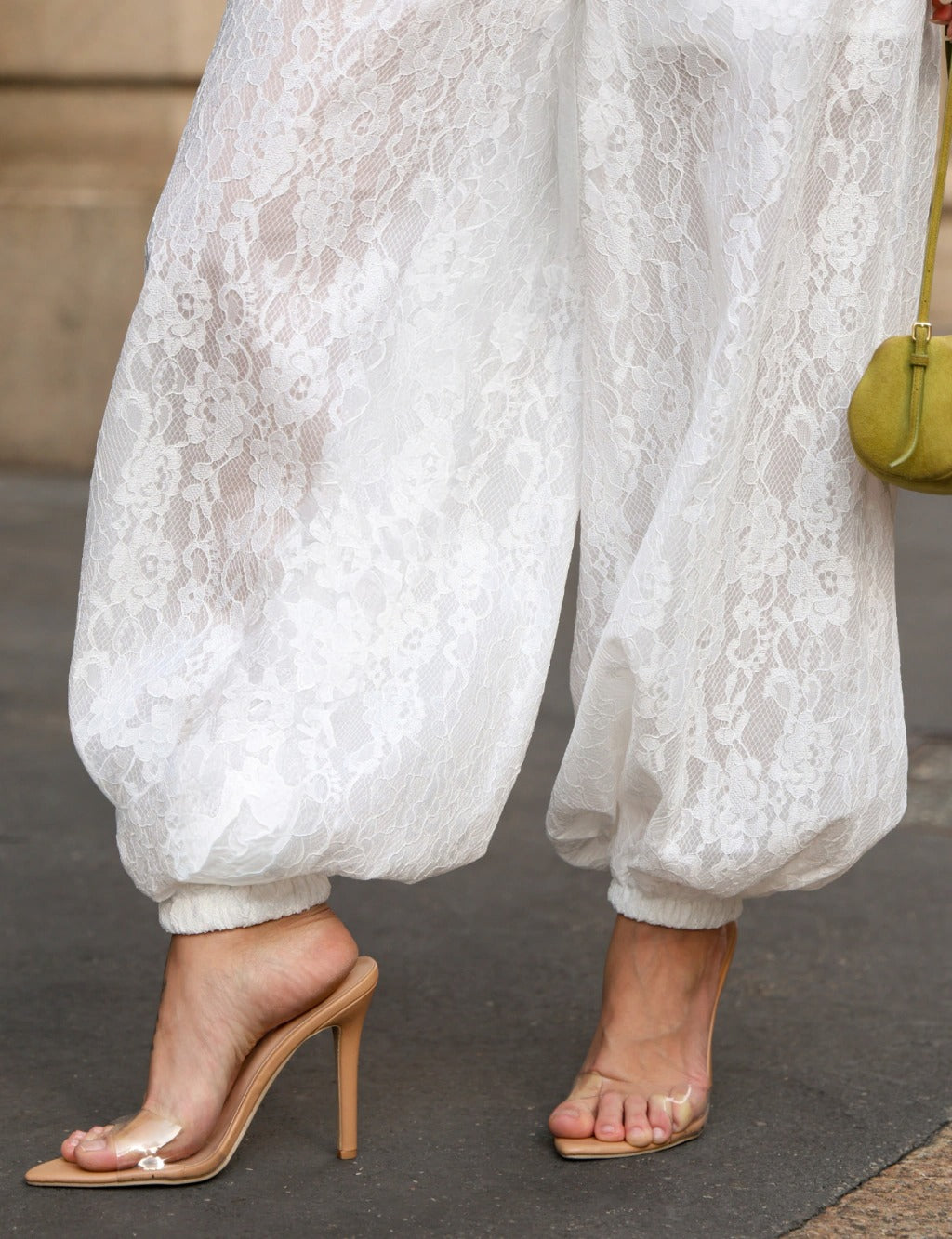 Calça Renda Ballon Luma - Off White