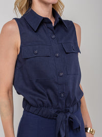 Conjunto em Linho Jane - Azul Marinho