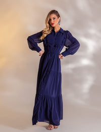 Vestido Longo Camille - Azul Marinho