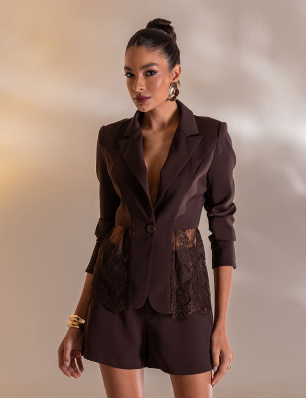 Conjunto Alfaiataria Perla - Marrom