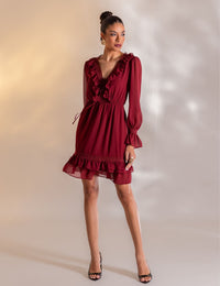 Vestido Curto Juliana - Vinho
