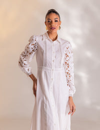 Vestido Midi Guipir Clarice - Off White