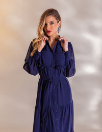 Vestido Longo Camille - Azul Marinho