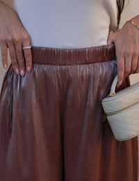 Calça Acetinada Ballon Solea - Marrom