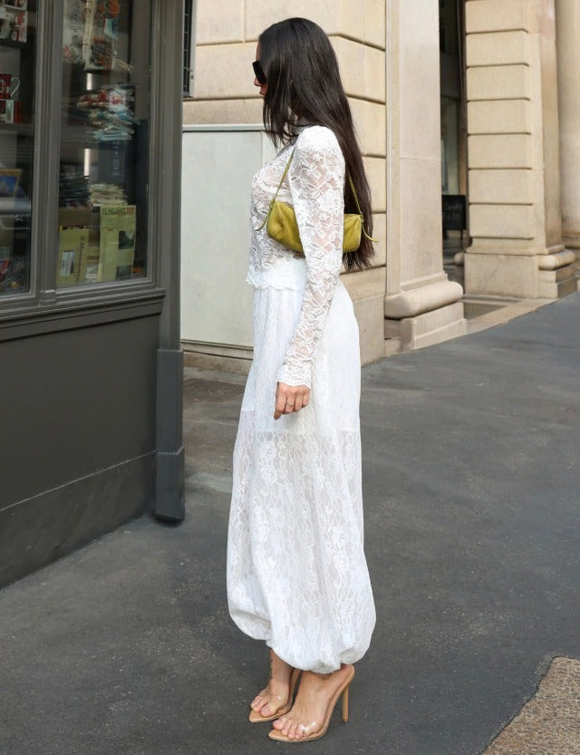 Calça Renda Ballon Luma - Off White