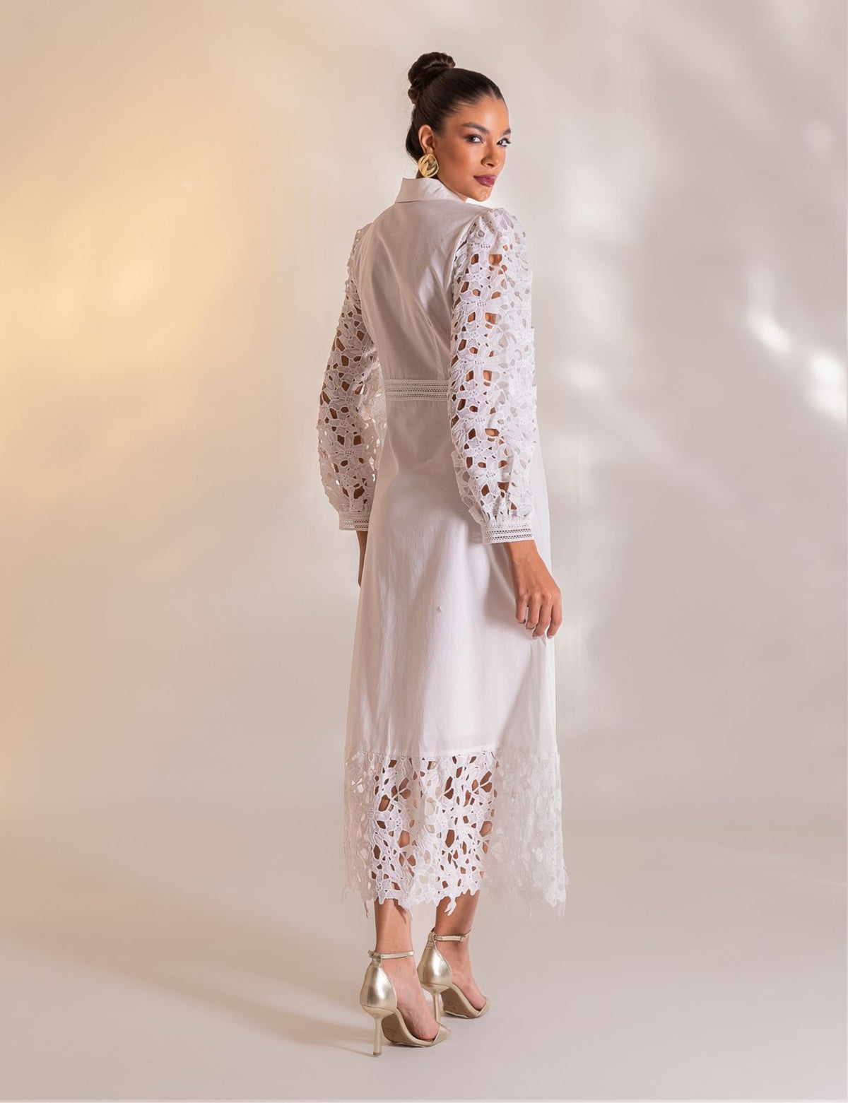 Vestido Midi Guipir Clarice - Off White
