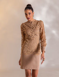 Vestido Renda Estefany - Bege