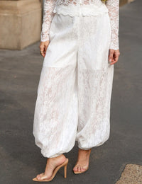 Calça Renda Ballon Luma - Off White