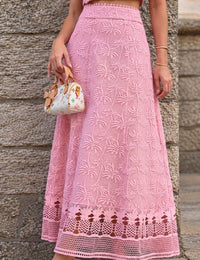 Conjunto Renda Floral Isla - Rosa