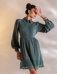 Vestido Curto Guipir Isadora - Verde