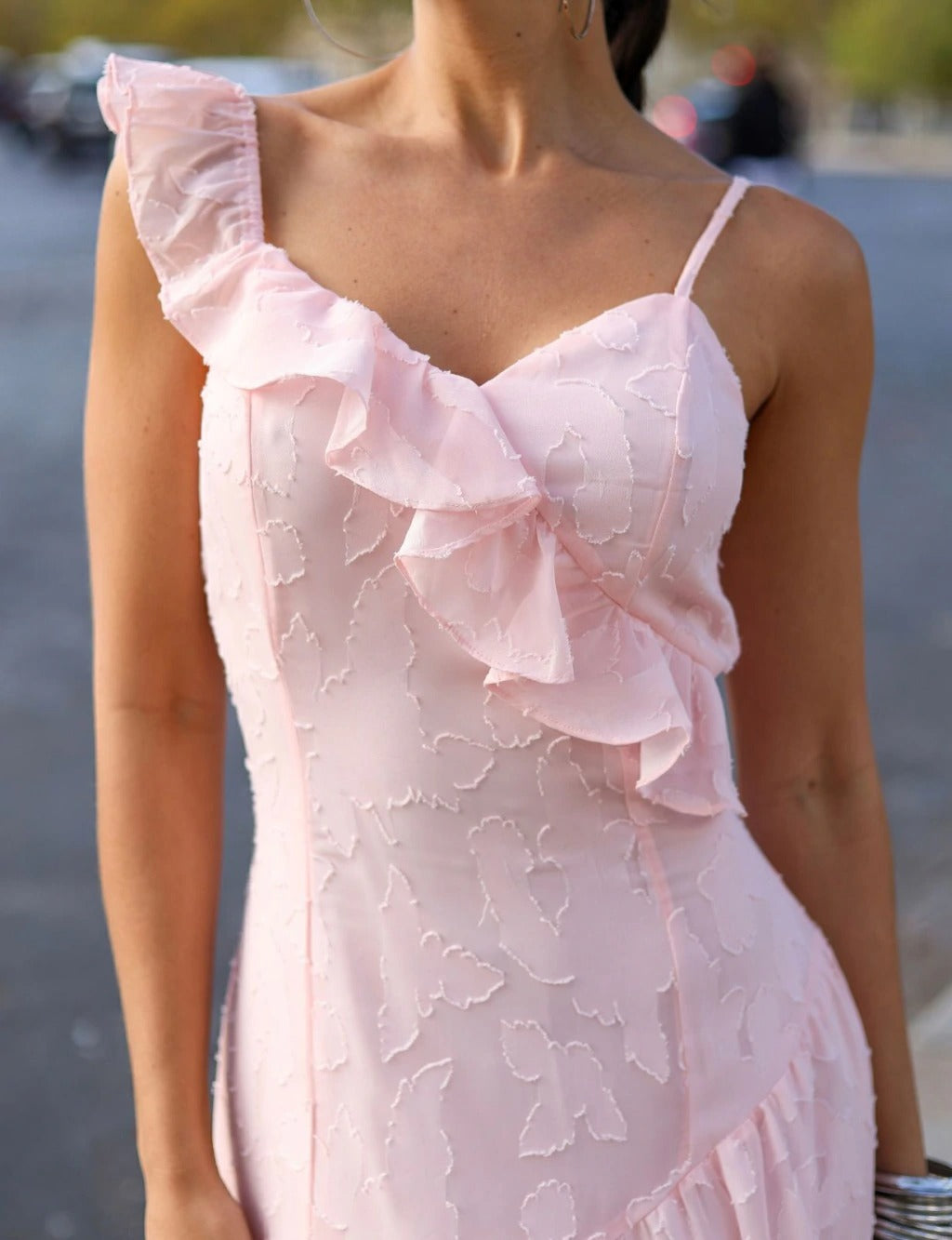 Vestido Longo Babado Alessa - Rosa