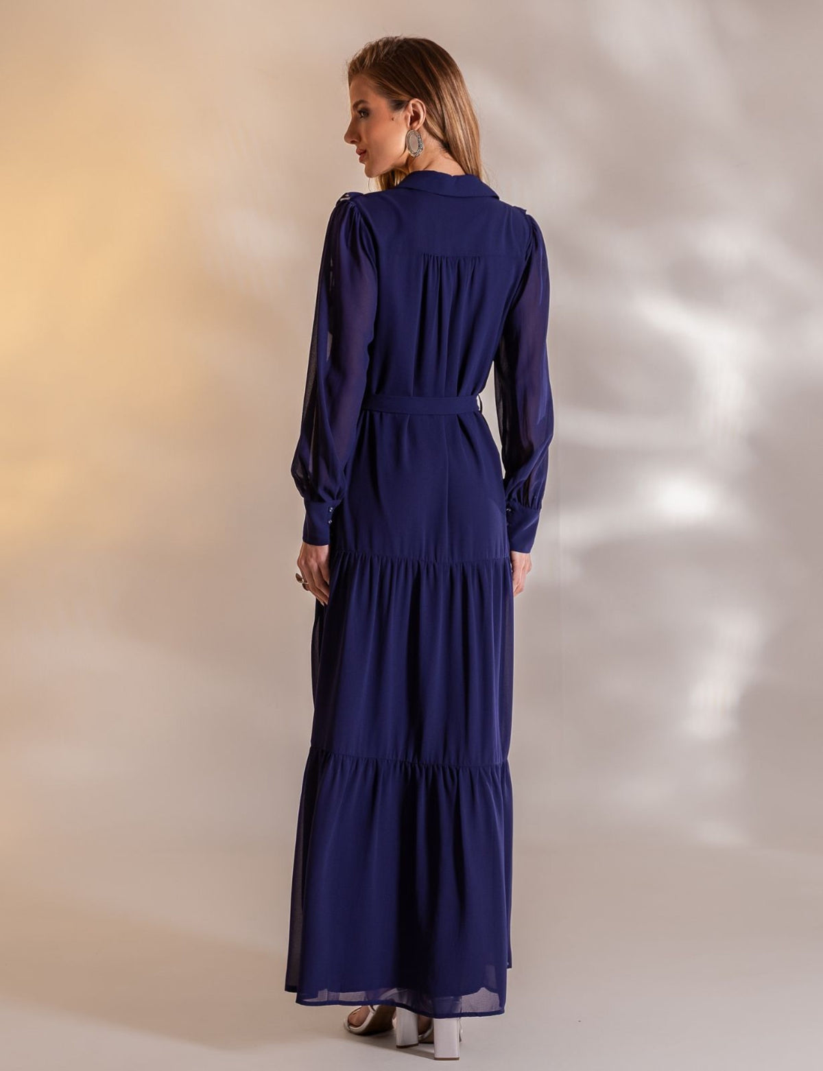 Vestido Longo Camille - Azul Marinho