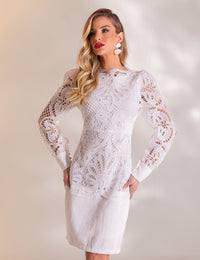 Vestido Renda Estefany - Off White