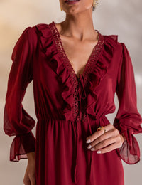 Vestido Curto Juliana - Vinho
