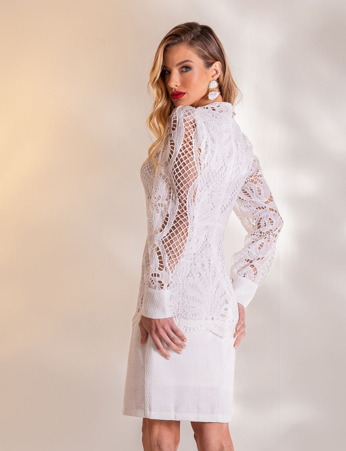 Vestido Renda Estefany - Off White