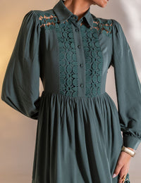 Vestido Curto Guipir Isadora - Verde