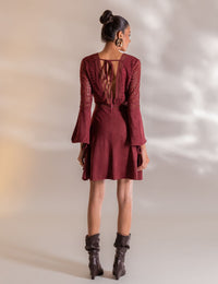 Vestido Curto Suede Vania - Vinho