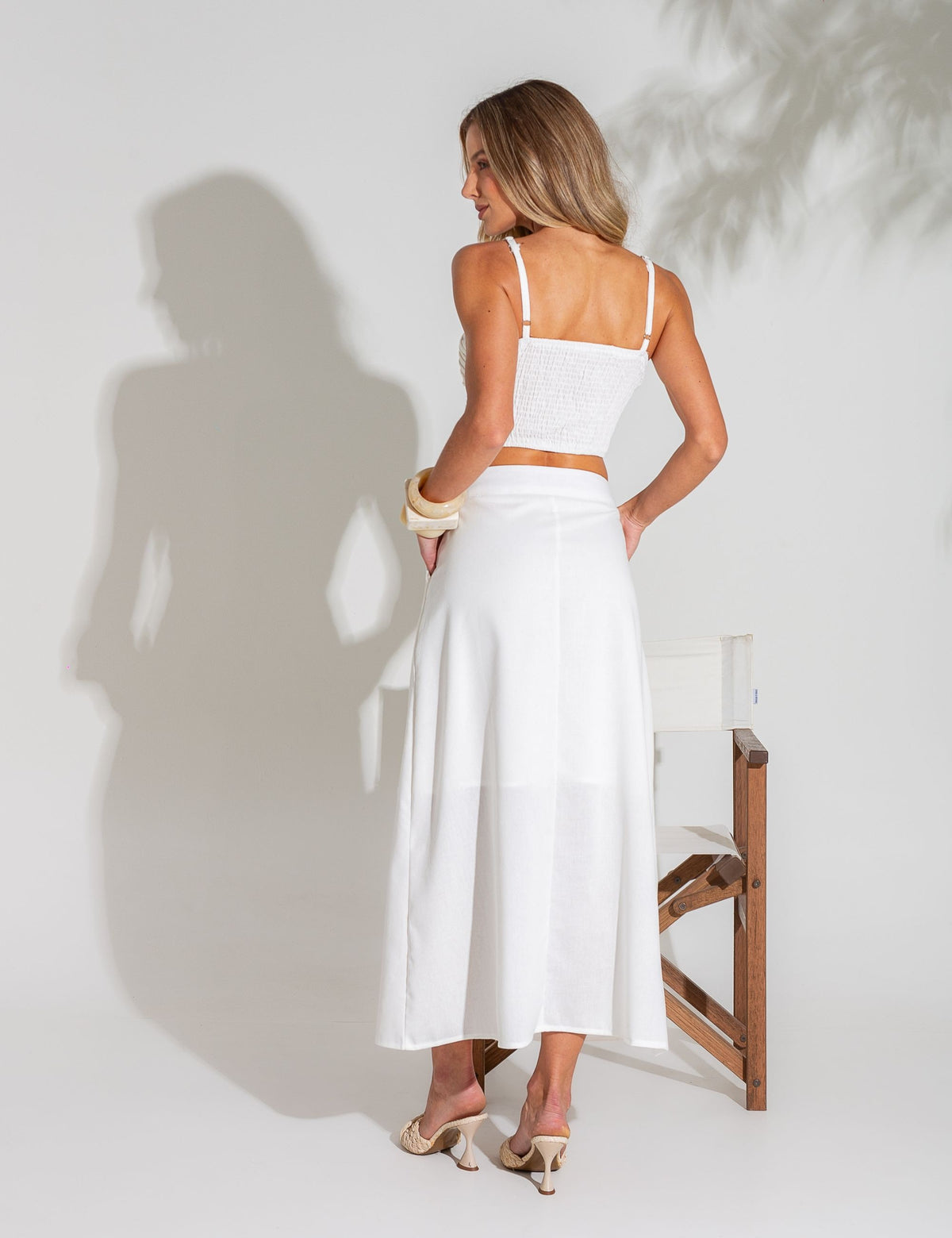 Conjunto de Algodão com Cropped Bordado Filipa - Off White