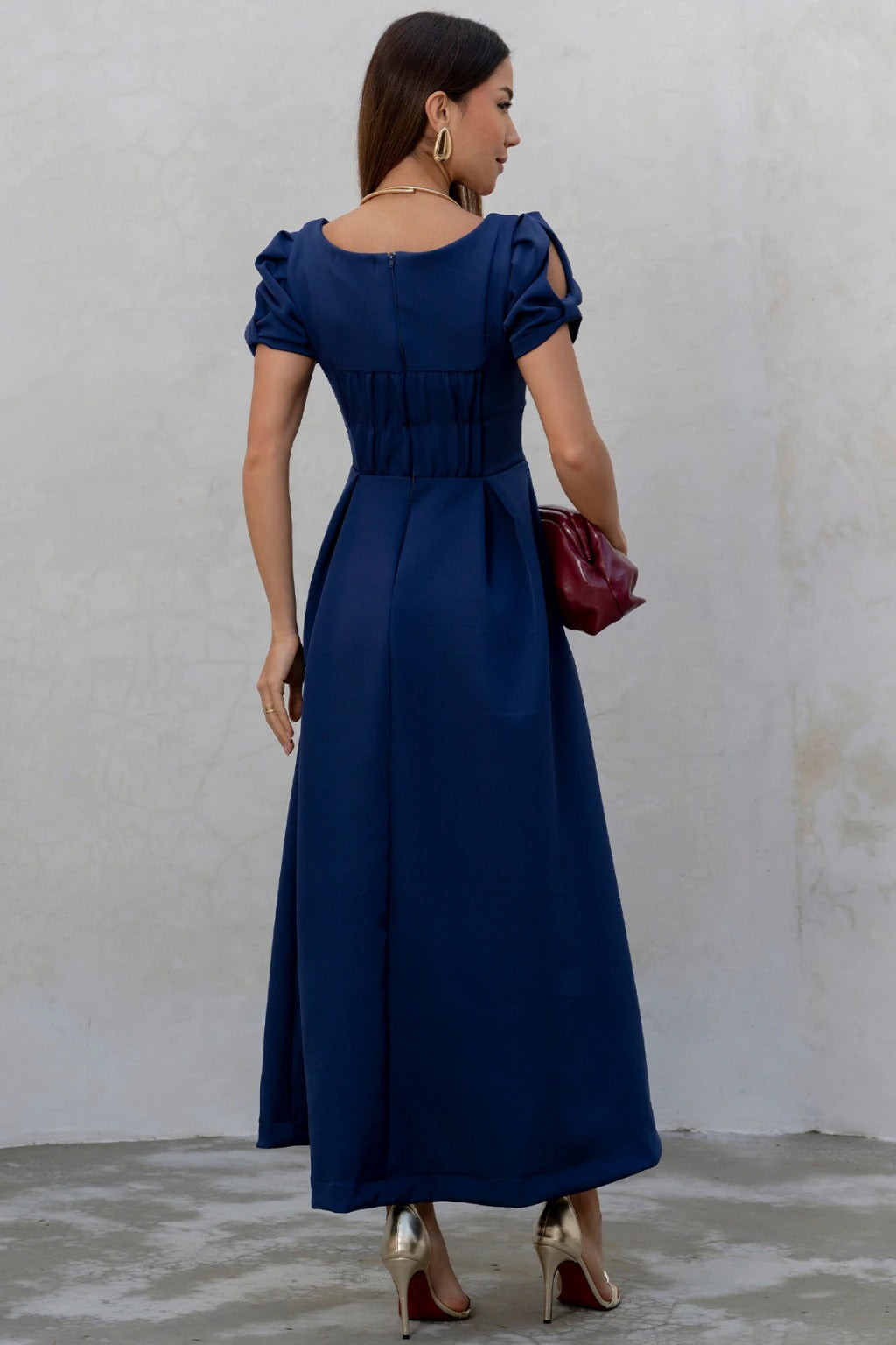 Vestido Maxi Midi Penélope - Azul Marinho