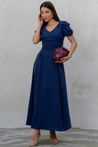 Vestido Maxi Midi Penélope - Azul Marinho