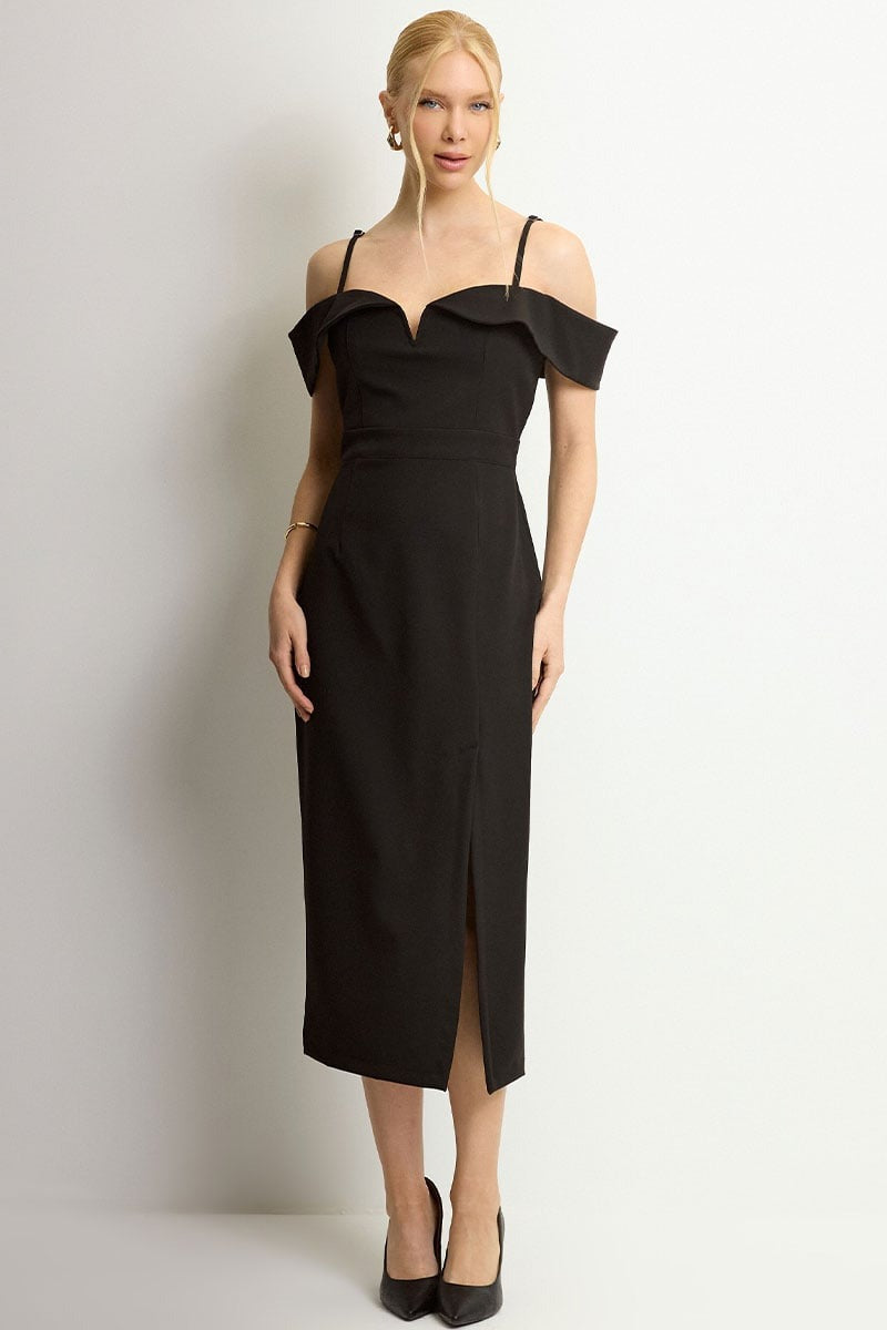 Vestido Clarita Midi - Preto