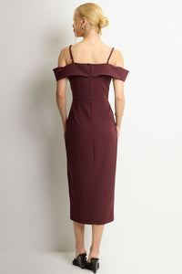 Vestido Clarita Midi - Vinho