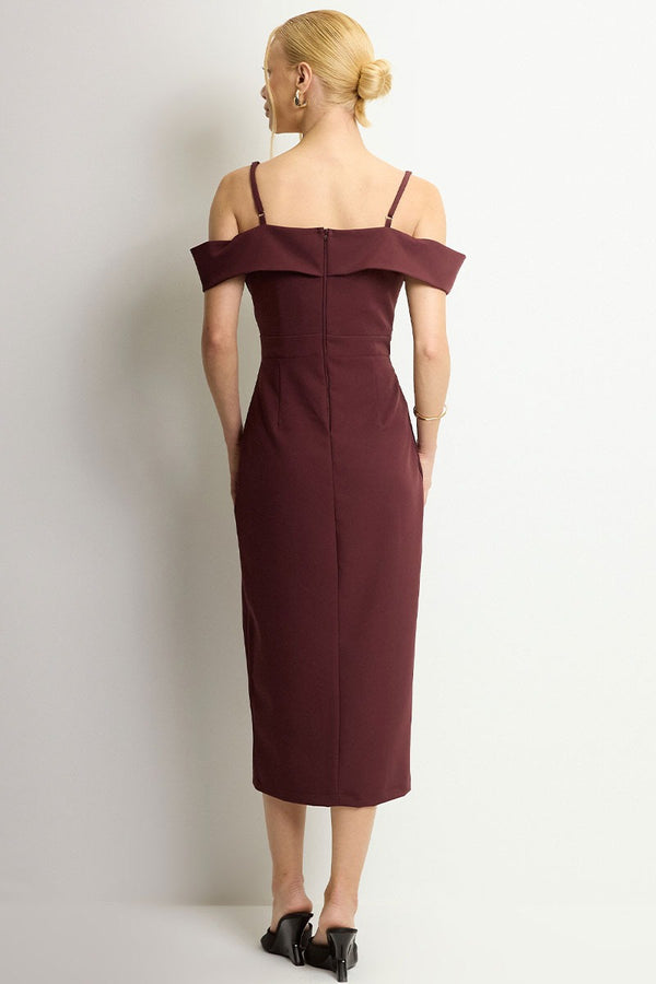 Vestido Clarita Midi - Vinho