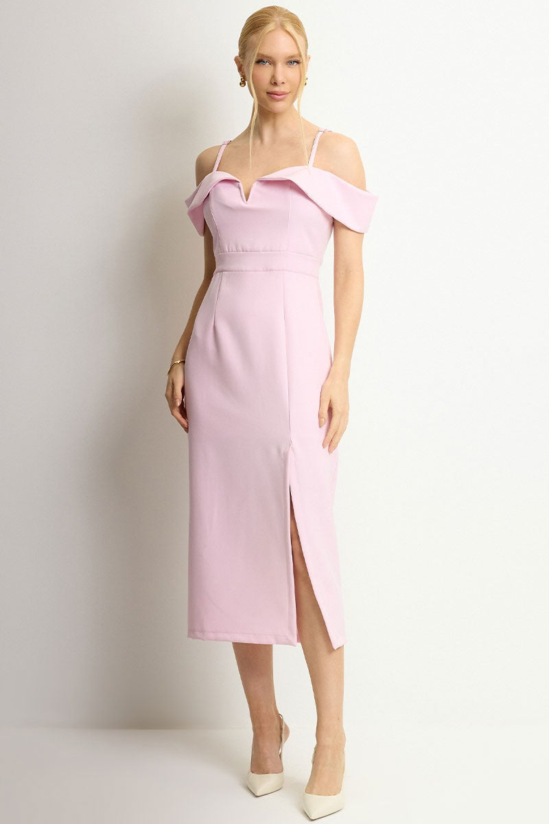 Vestido Clarita Midi - Rosa