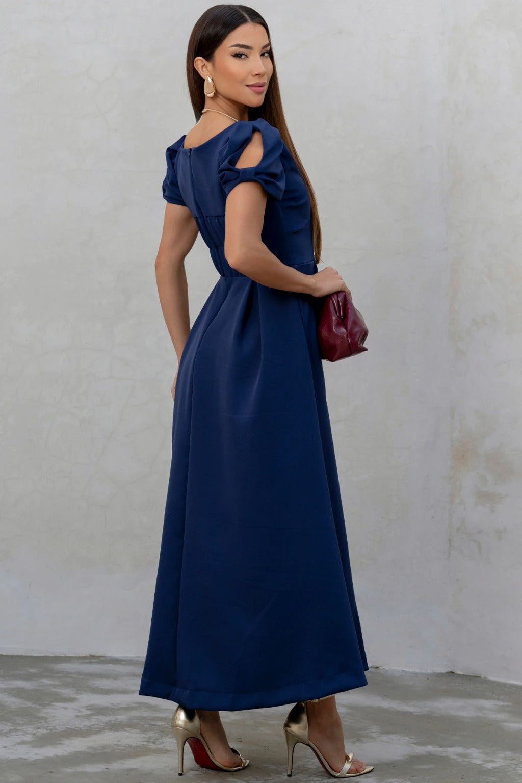 Vestido Maxi Midi Penélope - Azul Marinho