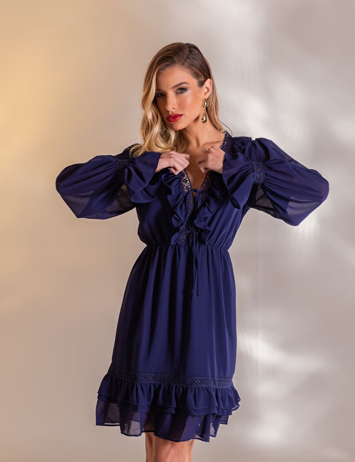 Vestido Curto Juliana - Azul Marinho
