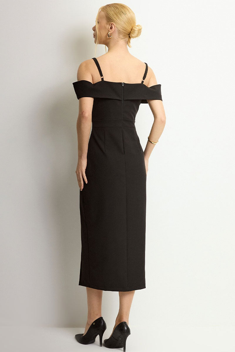 Vestido Clarita Midi - Preto