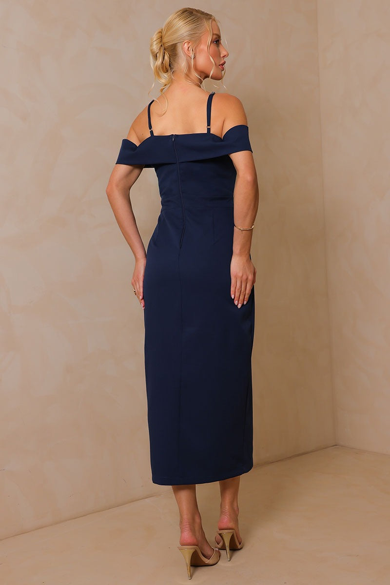 Vestido Clarita Midi - Azul Marinho