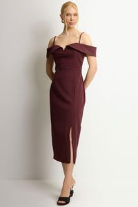 Vestido Clarita Midi - Vinho