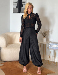 Calça Renda Ballon Luma - Preta