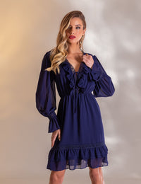 Vestido Curto Juliana - Azul Marinho