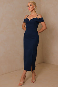 Vestido Clarita Midi - Azul Marinho