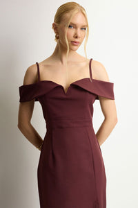 Vestido Clarita Midi - Vinho