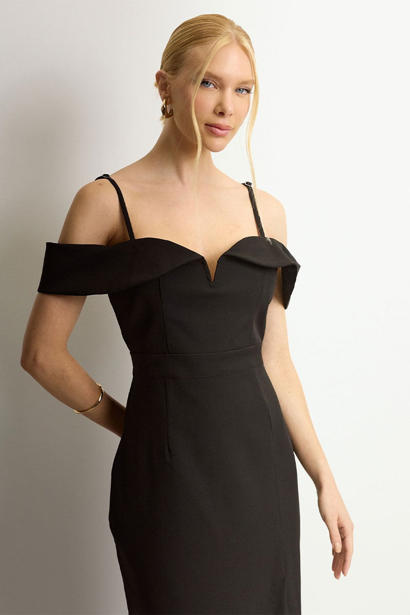 Vestido Clarita Midi - Preto