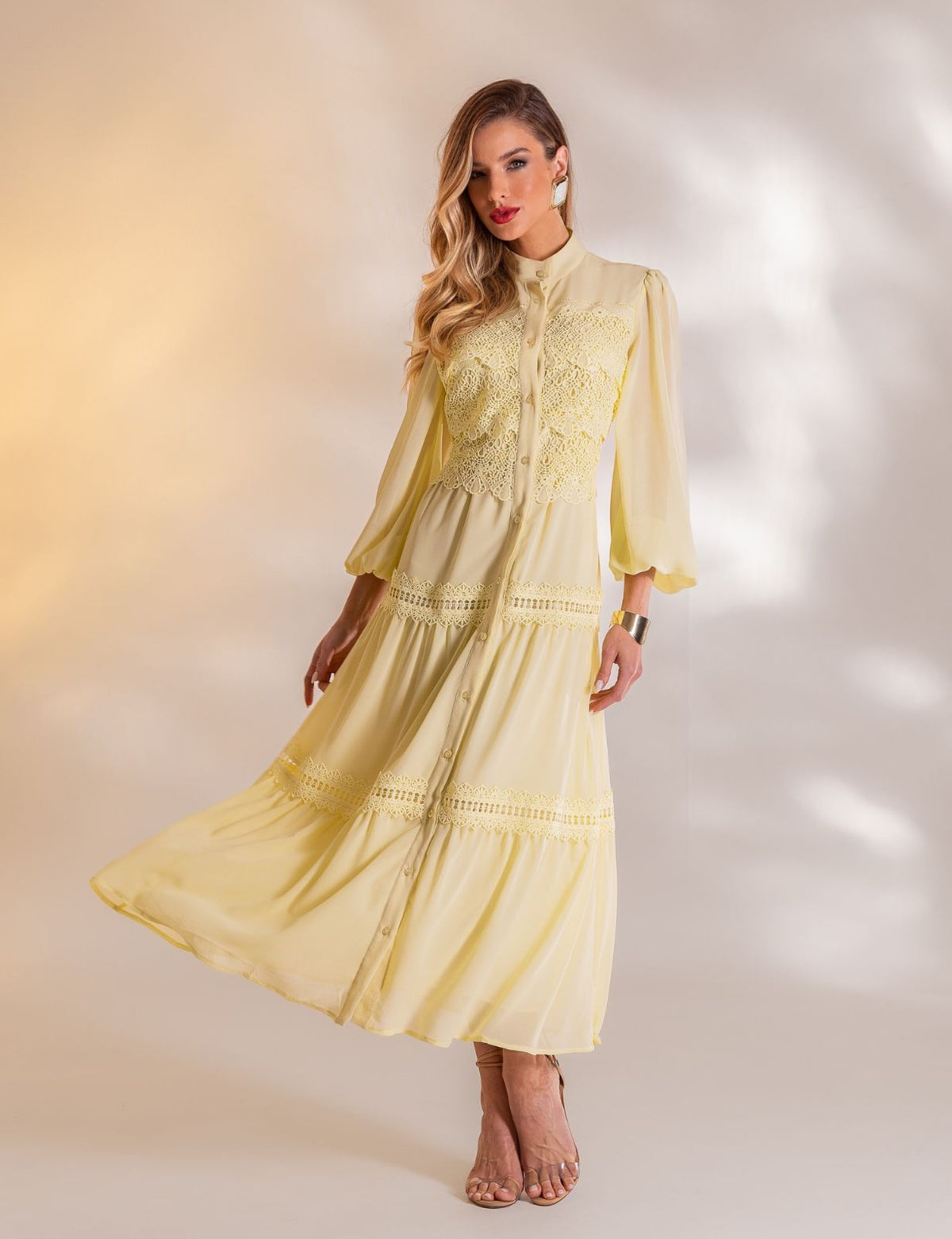 Vestido Longo Viviane - Amarelo