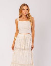 Conjunto de Algodão Bordado Melissande - Bege