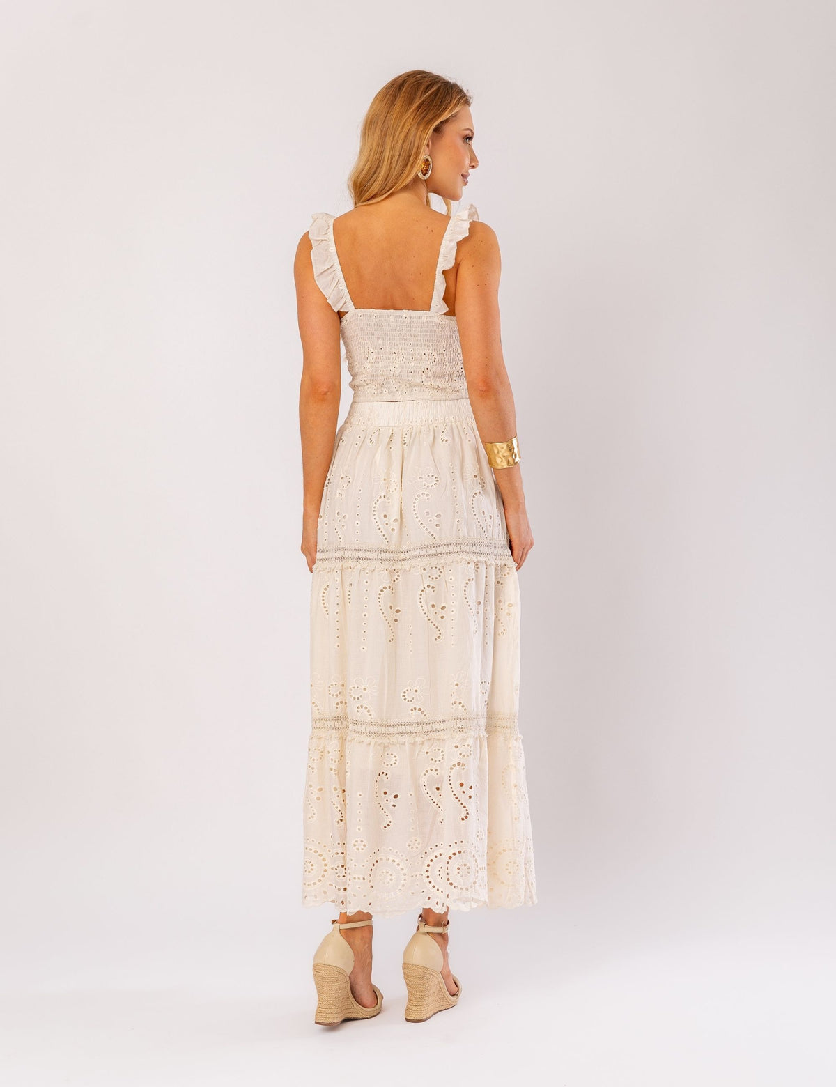 Conjunto de Algodão Bordado Melissande - Bege