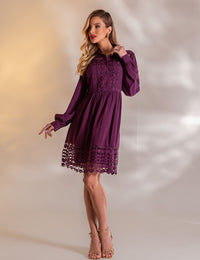 Vestido Curto Guipir Isadora - Roxo