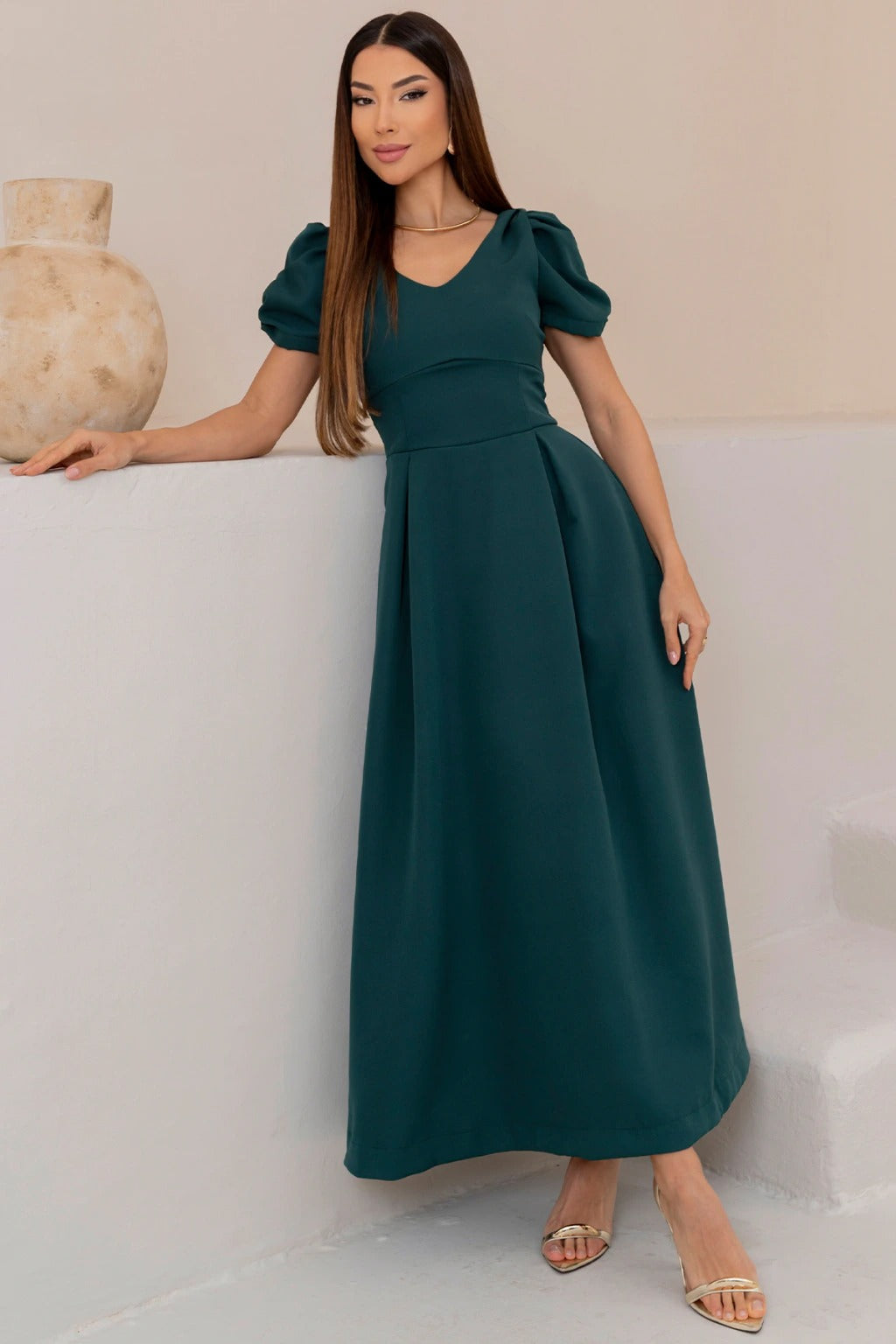 Vestido Maxi Midi Penélope - Verde