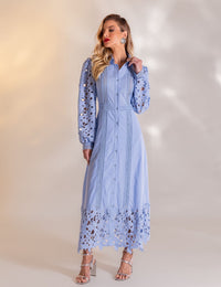Vestido Midi Guipir Clarice - Azul
