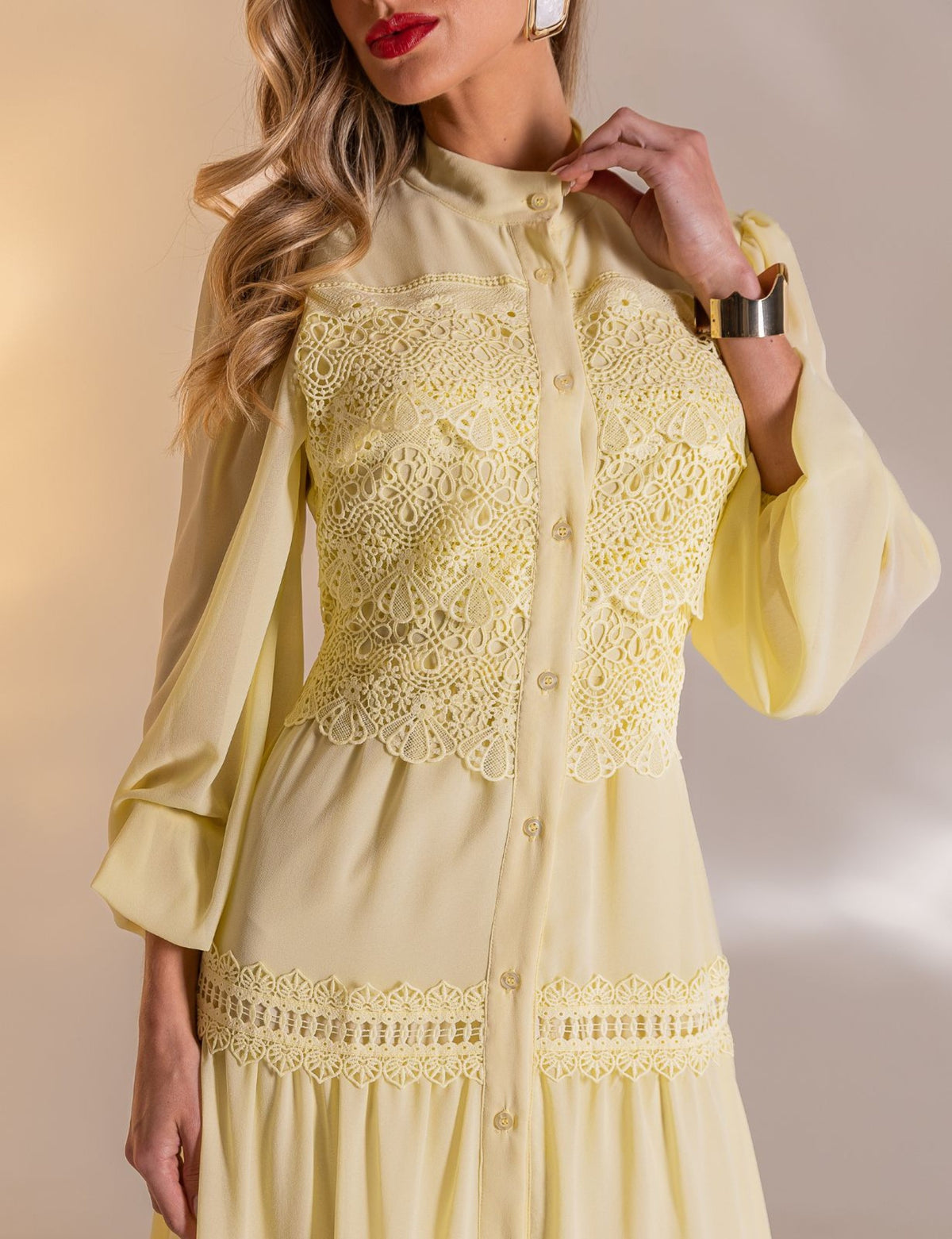 Vestido Longo Viviane - Amarelo