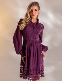 Vestido Curto Guipir Isadora - Roxo