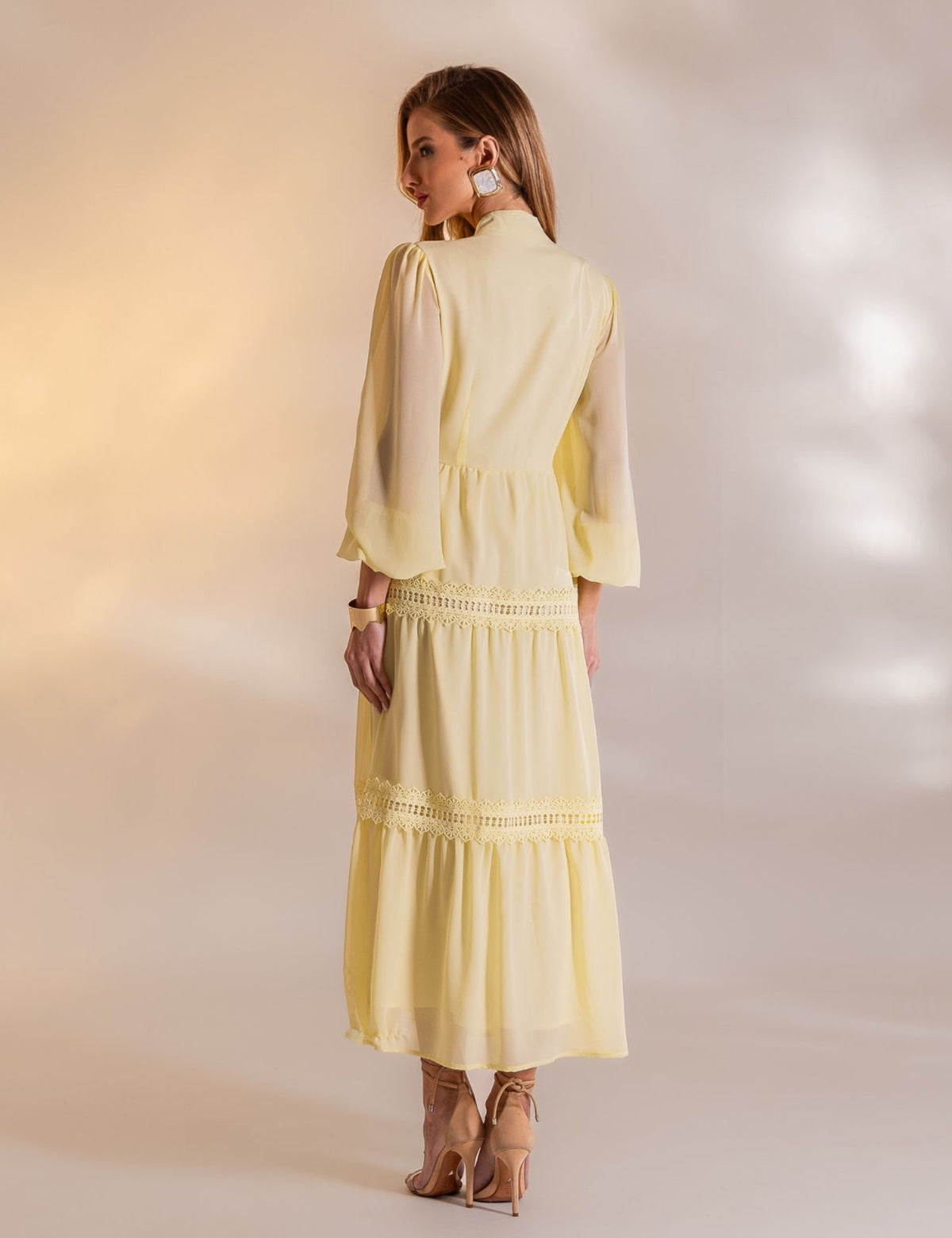 Vestido Longo Viviane - Amarelo